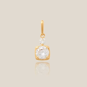 Double Stone Drop Charm