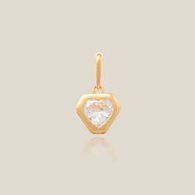 Heart Bezel Hex Frame Charm