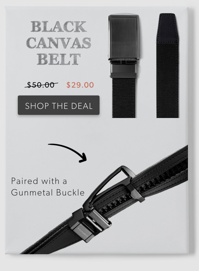 Shop Black Canvas Belt. Now $29