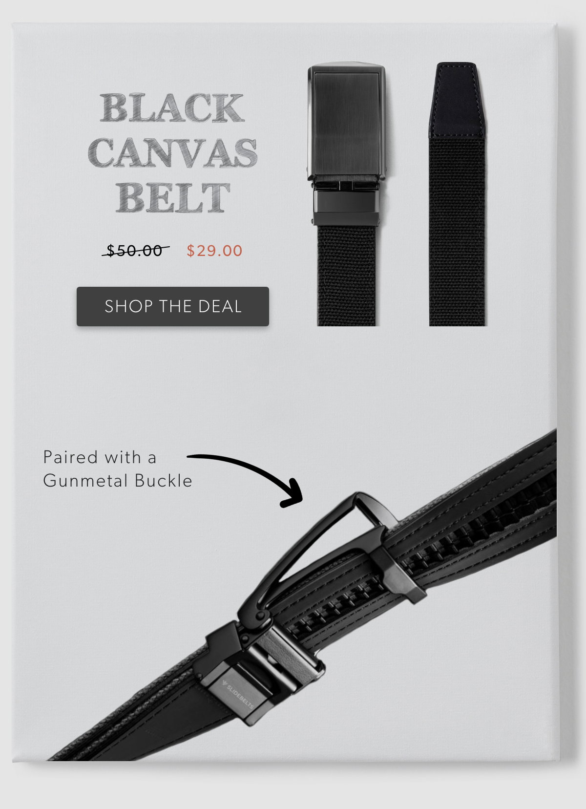 Shop Black Canvas Belt. Now $29