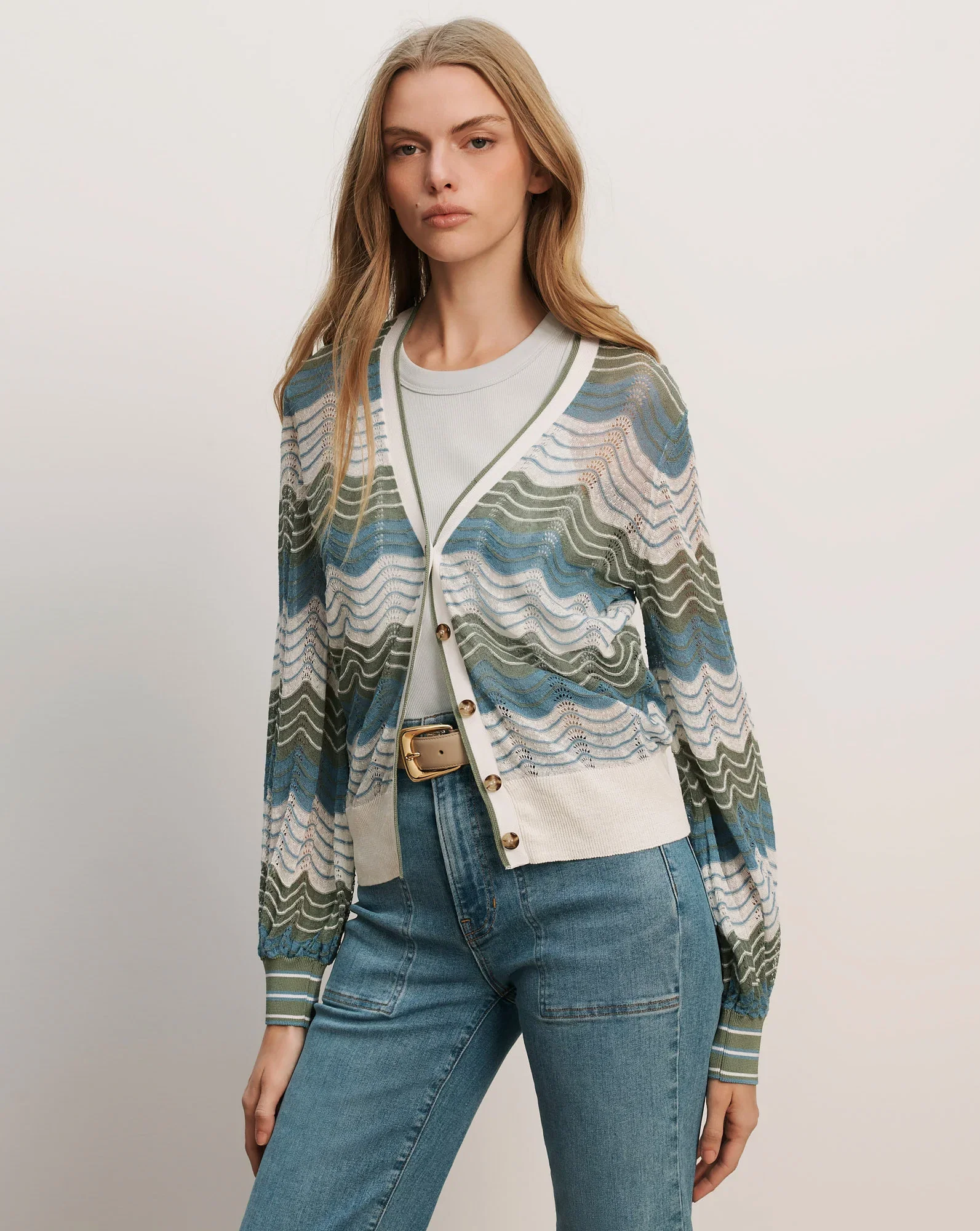 Image of Laurinor Linen-Blend Cardigan