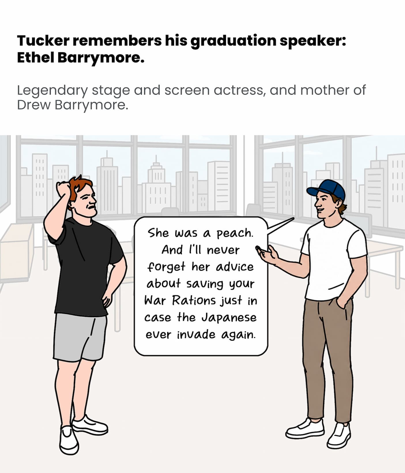 Tucker remembers his graduation speaker