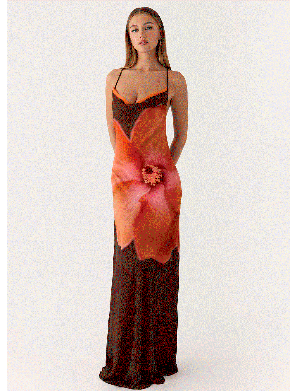 Night Drive Maxi Dress — Chocolate Blossom