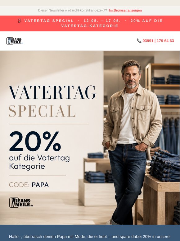 Zum Vatertag: –20 % sichern