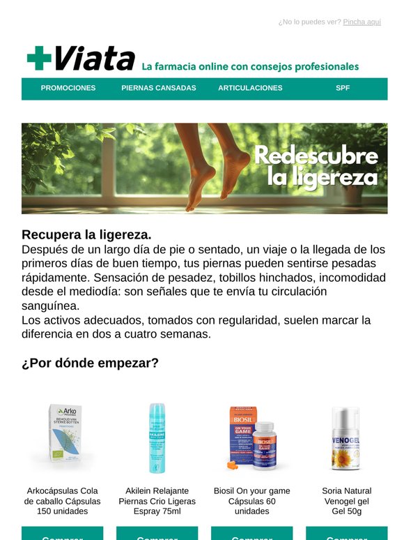 Tus piernas merecen sentirse ligeras de la mañana a la noche
