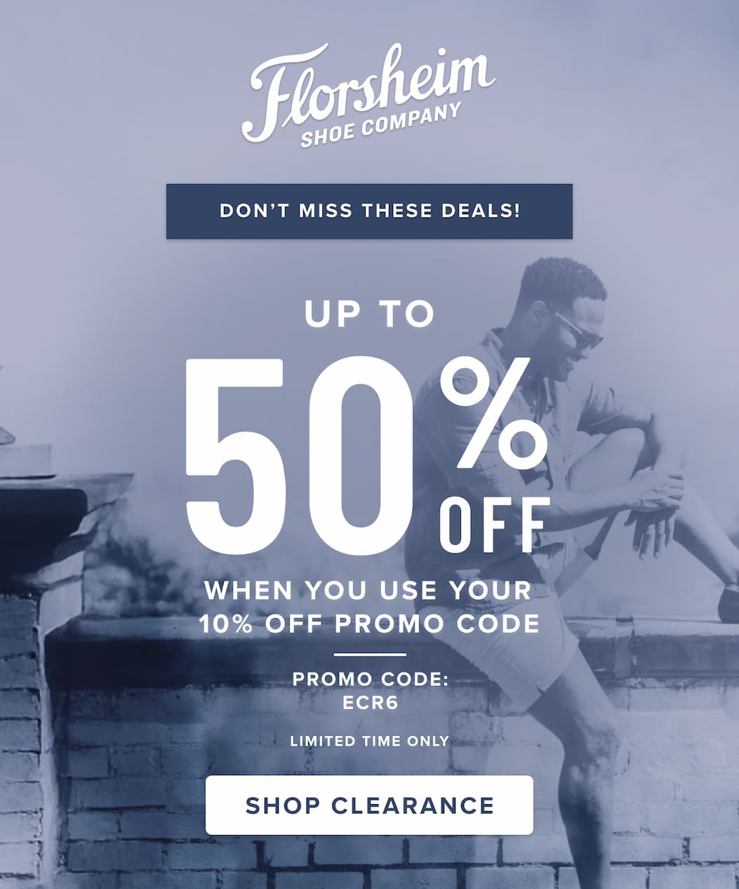 Up to 50% off select styles when you use your 10% off promo code. Limited time only.
