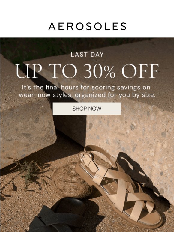 Ends today: up to 30% off