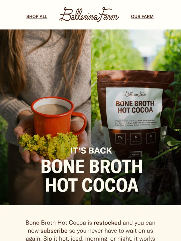 Bone Broth Hot Cocoa is Back.