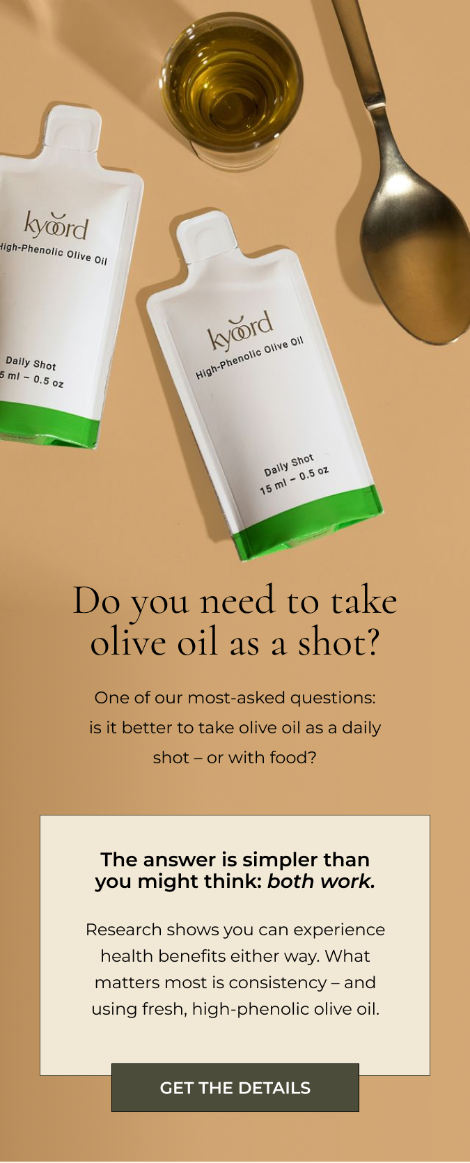 Do you need to be taking olive oil shots?