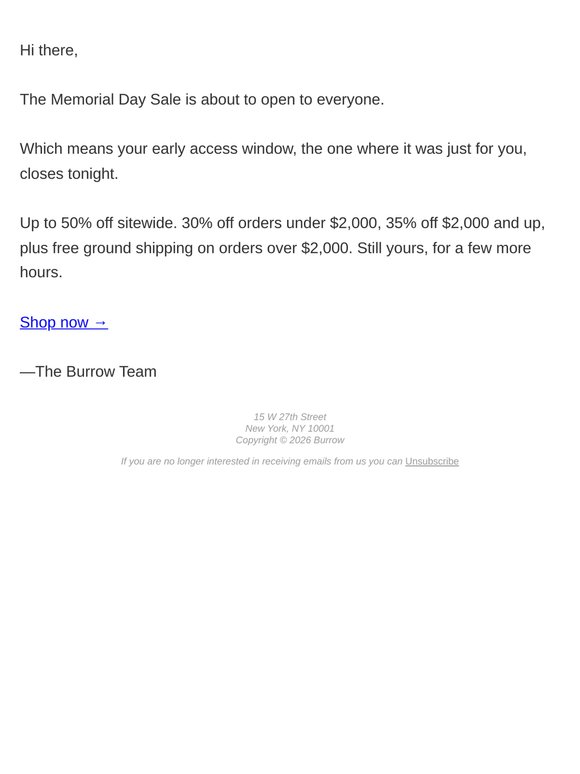 Your early access expires tonight