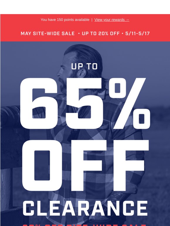 Up to 65% off everything!