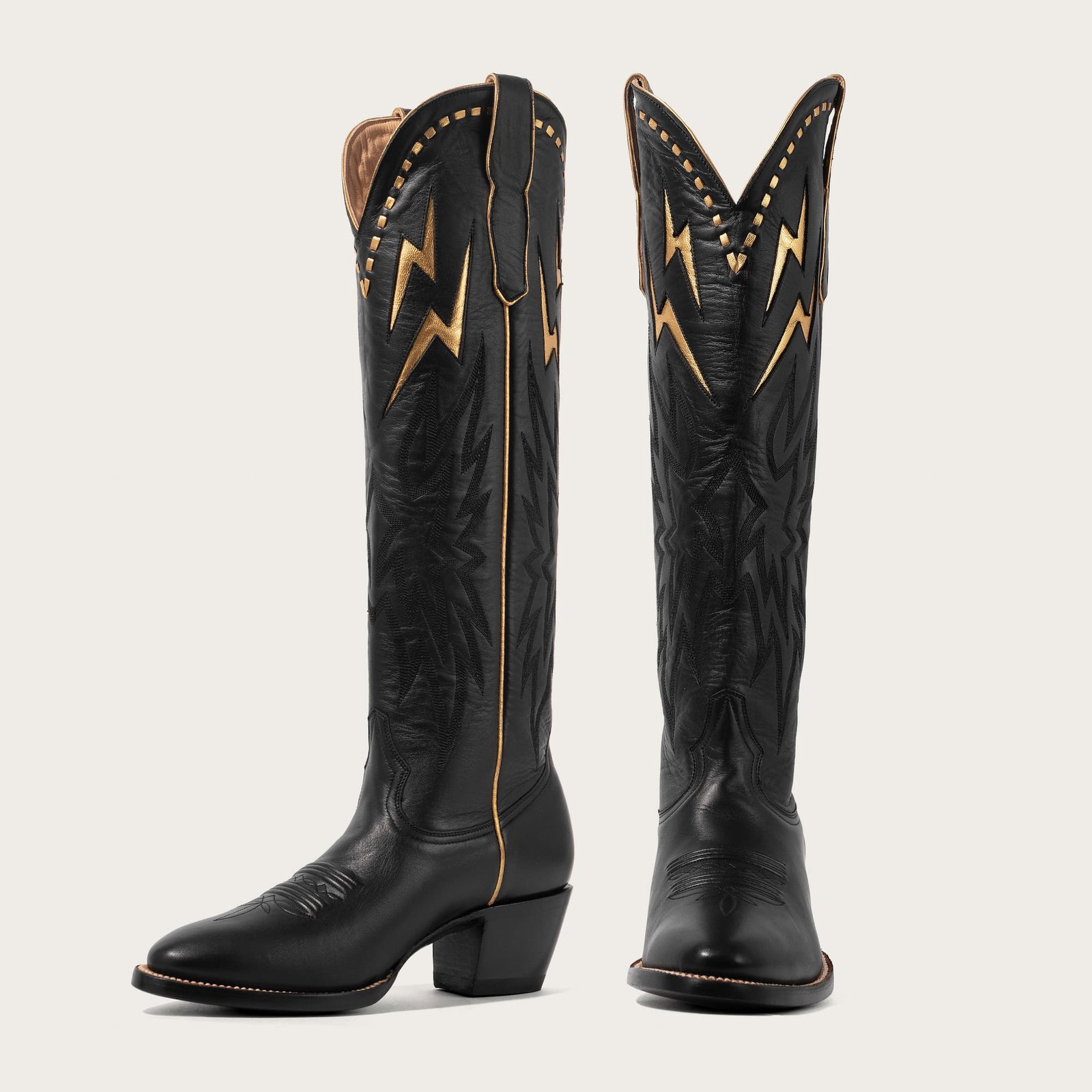 The Lightning Boot Black and Gold