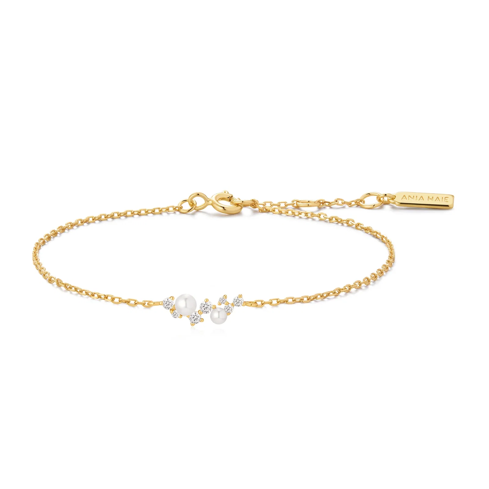 Image of Gold Shell Pearl Cluster Bracelet