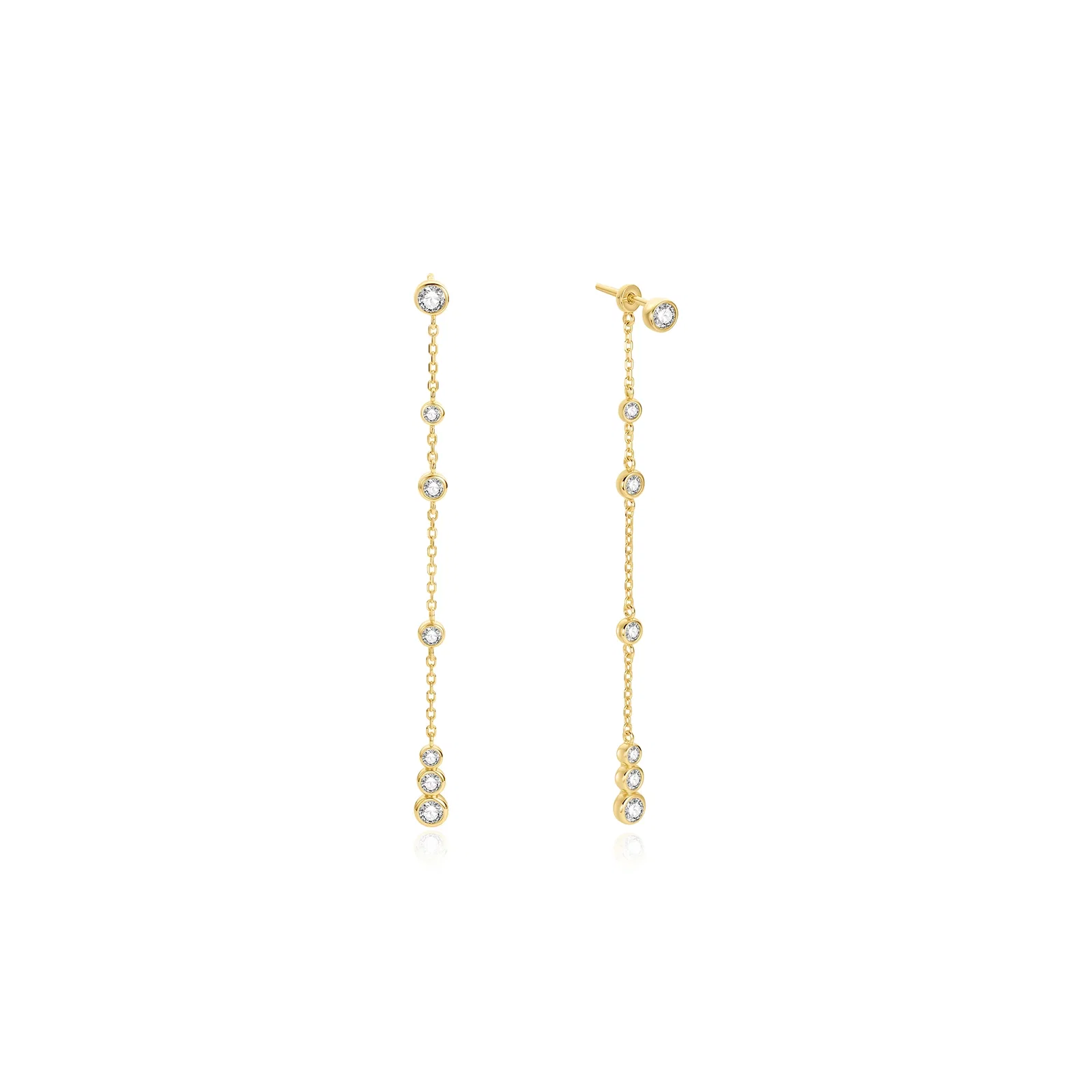 Image of Gold Cascade Station Drop Stud Earrings