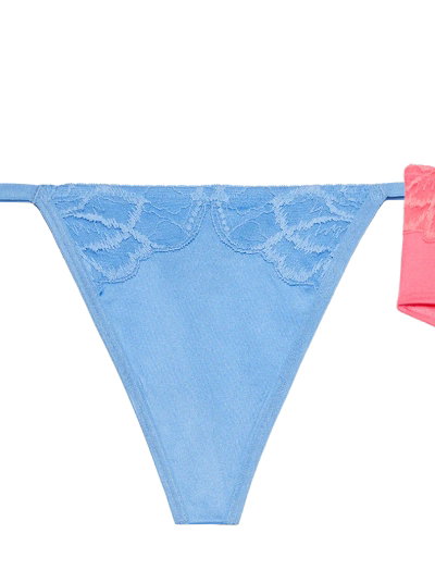 Diva G-String with Lush Lace in Azure Blue
