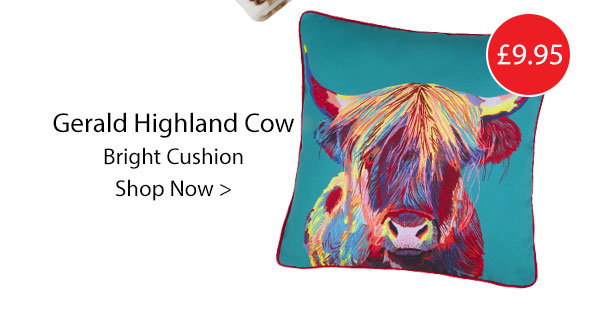 Gerald Highland Cow Bright Canvas Cushion