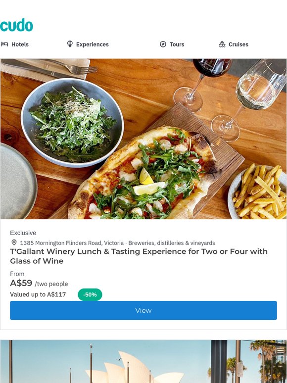 Top Experiences: T'Gallant Winery Lunch in the Mornington Peninsula, Waterfront 3-Course Dining at The Rocks in Sydney, Tickets to Dracula's Gold Coast Show & More