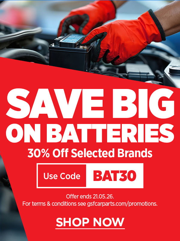 Save big on batteries - 30% off selected brands - Use code BAT30