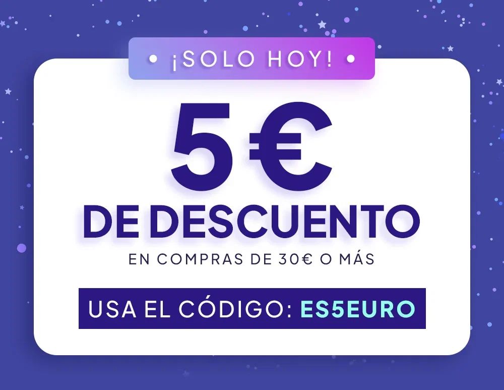 5€ de descuento en compras de 30€ o más Usa El código ES5EURO