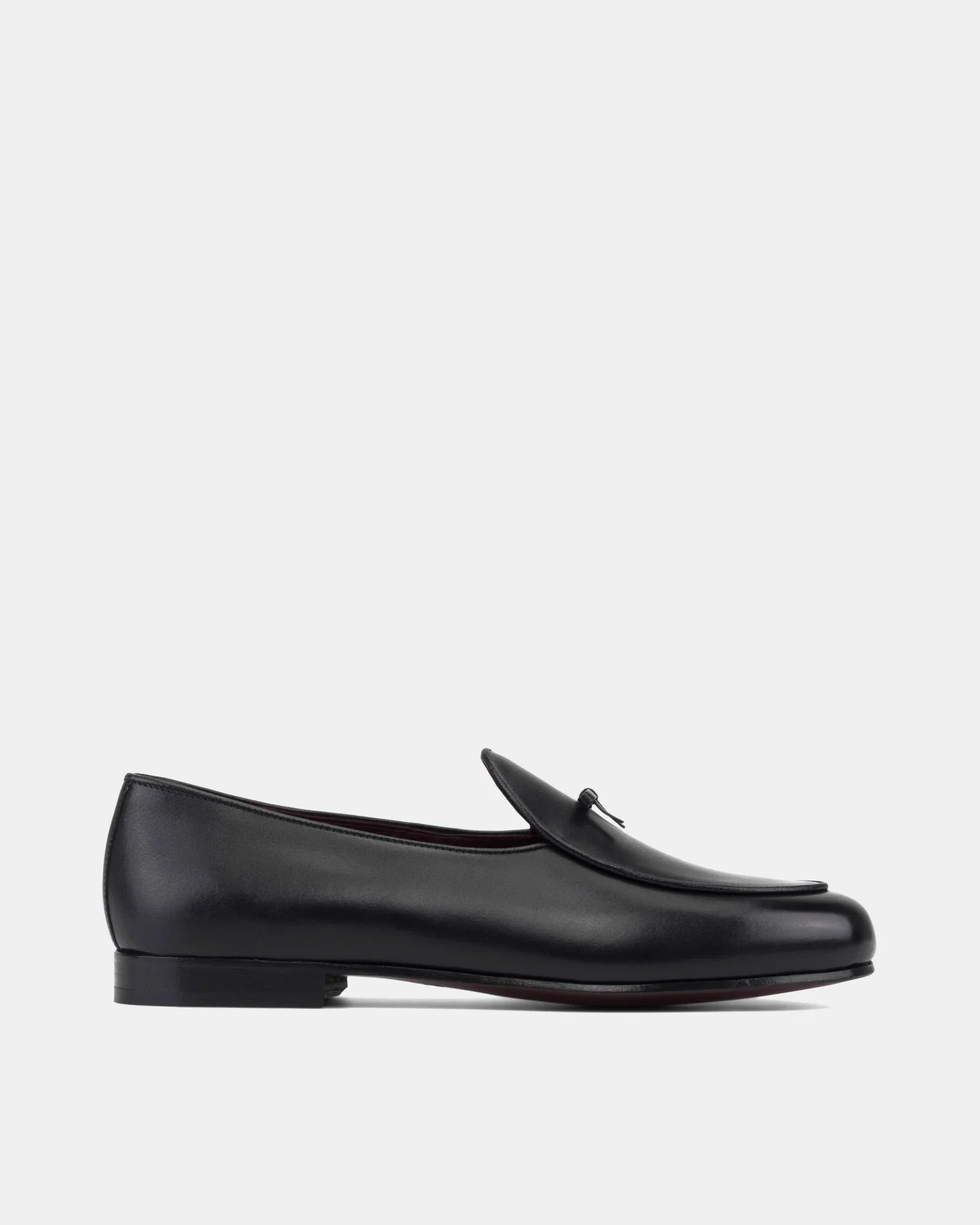 Image of Black Full-Grain Belgian Loafer with Bow