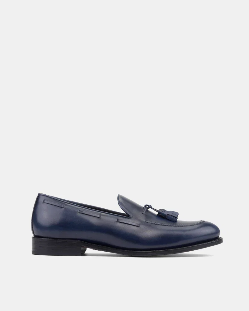 Image of Thomas Navy Tassel Loafer - 675