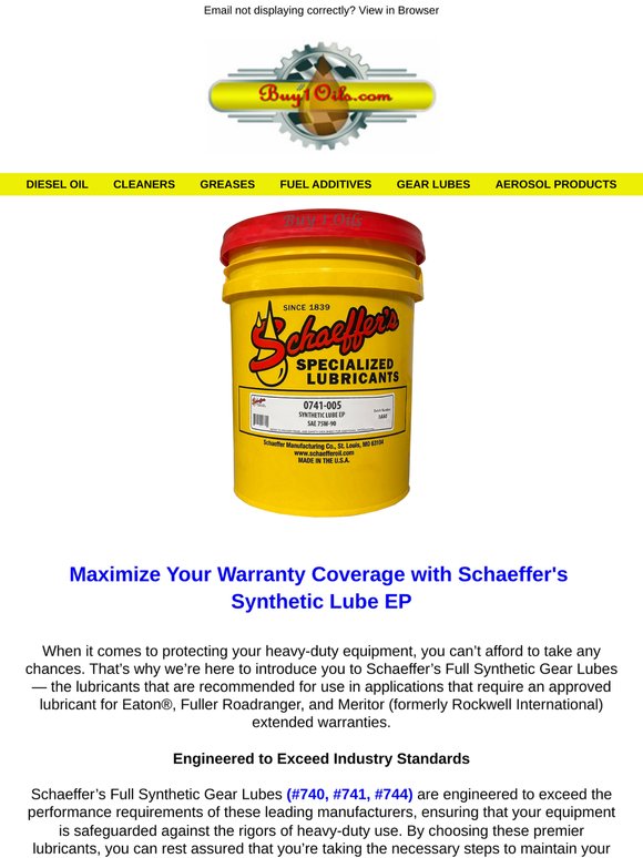 Schaeffer's Synthetic Lube EP