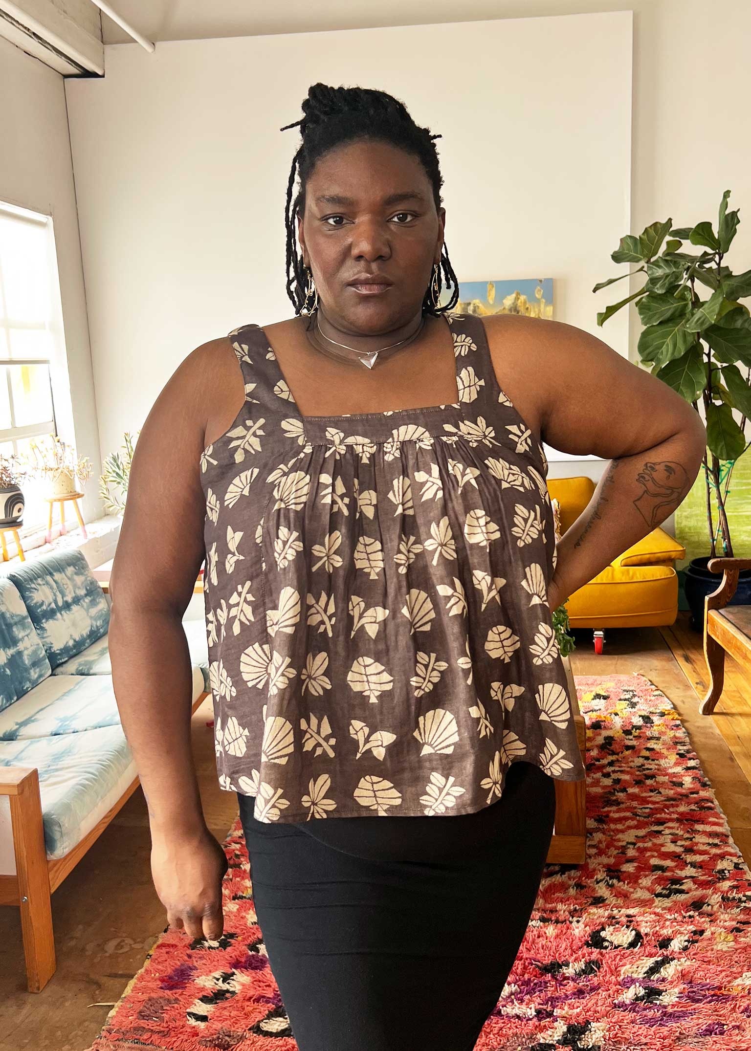 Image of quincy top | spring 26 | botanical