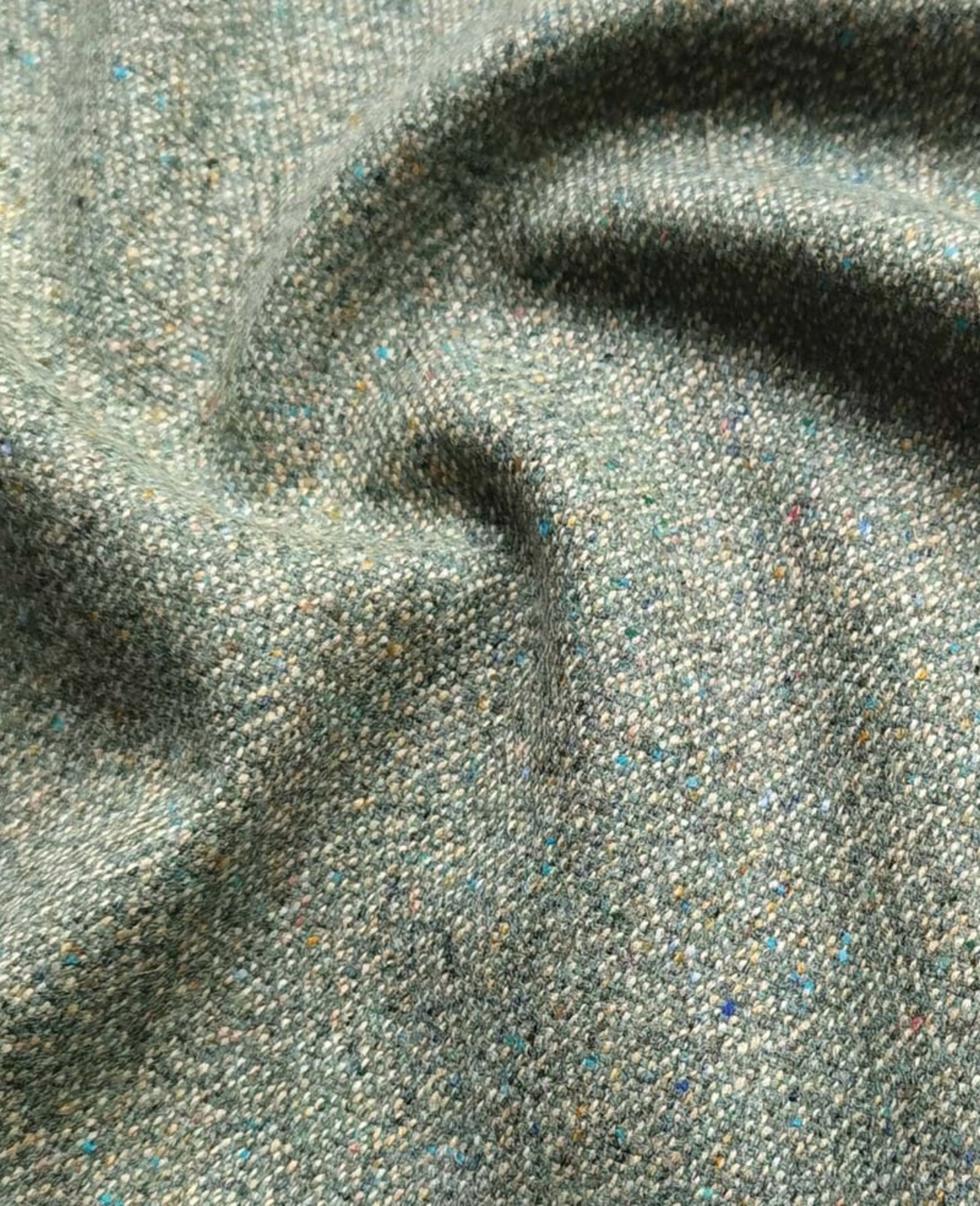 Image of Interiors Limited Edition - Green & Grey Salt & Pepper Donegal Tweed