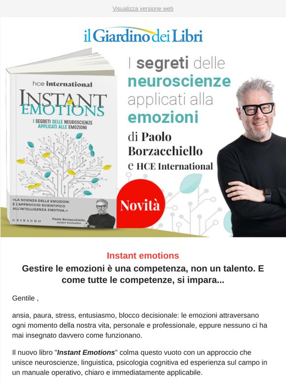 Novità di Paolo Borzacchiello: Instant Emotions, i segreti delle neuroscienze applicati alle emozioni