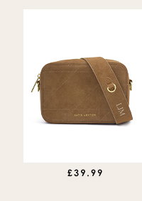 Avery Quilted Suedette Small Crossbody Bag in Caramel