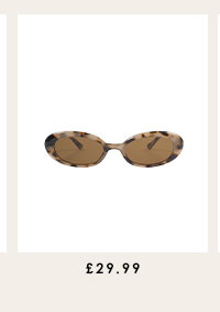 Nissi Slim Oval Sunglasses in Light Tortoiseshell