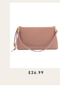 Nova Woven Small Shoulder Bag in Pink Clay