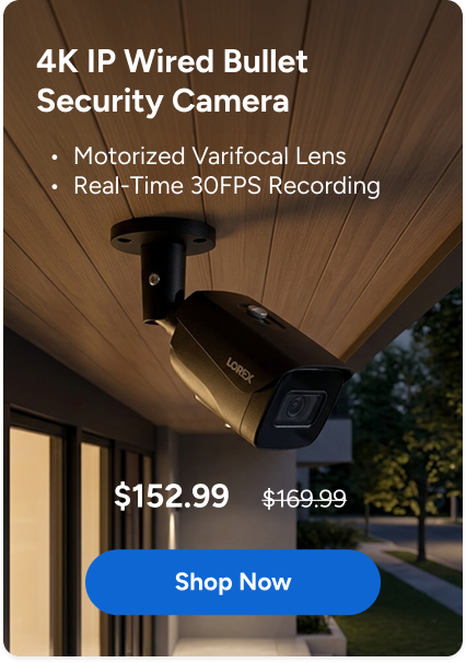 4K IP Wired Bullet Security Camera with Listen-in Audio and Real-Time 30FPS Recording SKU: