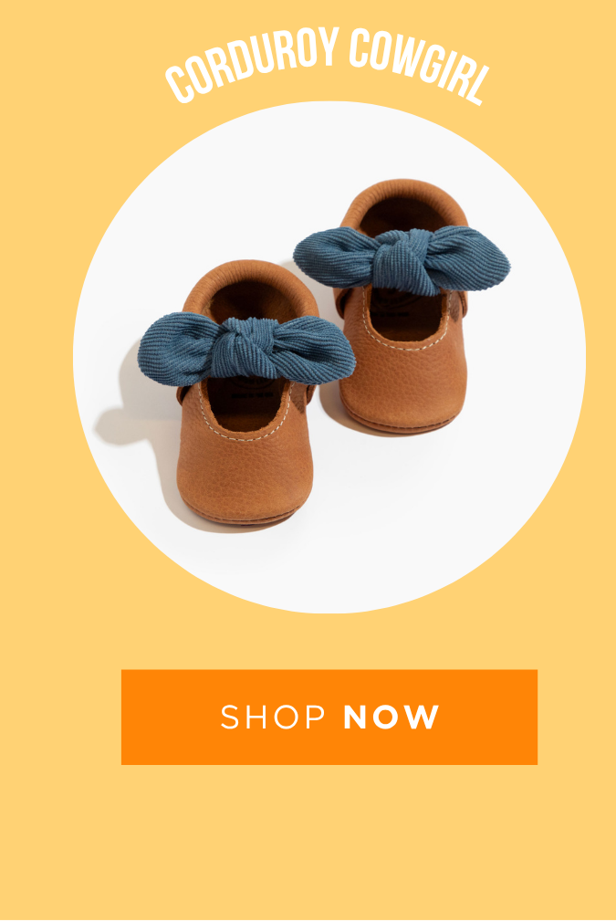 Corduroy Cowgirl Knotted Bow Baby Shoe