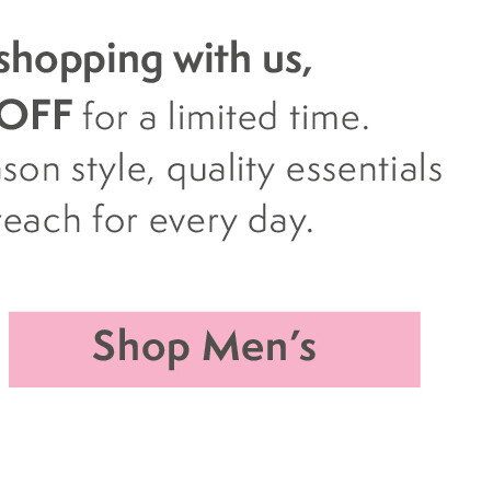 Shop Men’s with 20% off