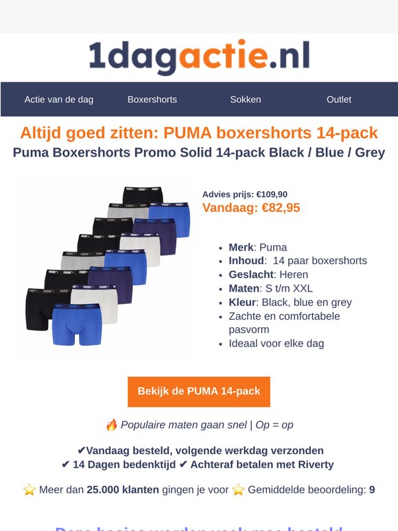 Mis dit niet: 14 PUMA boxers voor €82,95🔥
