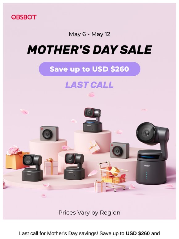 OBSBOT Mother's Day Sale Ends in 24 Hours