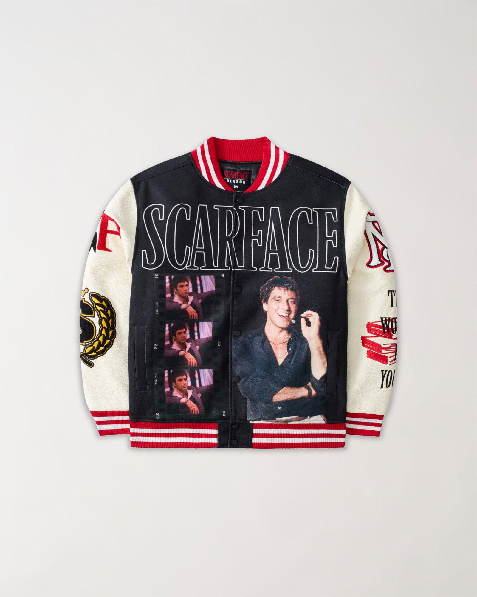 Scarface Money Varsity Jacket PU - Black - BLACK / S