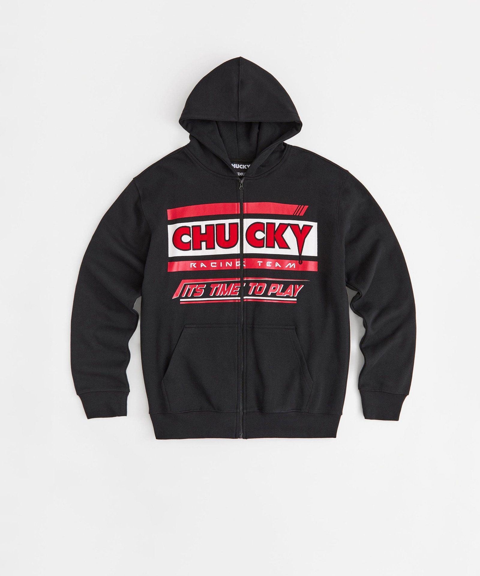 Chucky Full Zip Applique Hoodie - Black - BLACK / S