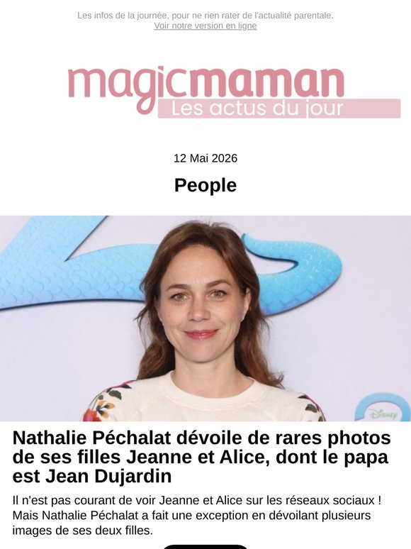 Nathalie Péchalat dévoile de rares photos de ses filles Jeanne et Alice, dont le papa est Jean Dujardin