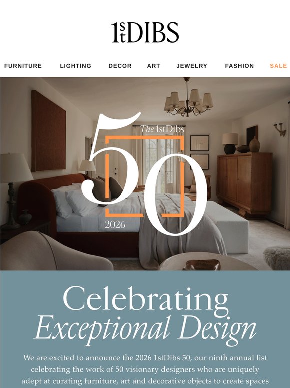 Announcing the 2026 1stDibs 50: The Year’s Most Visionary Designers