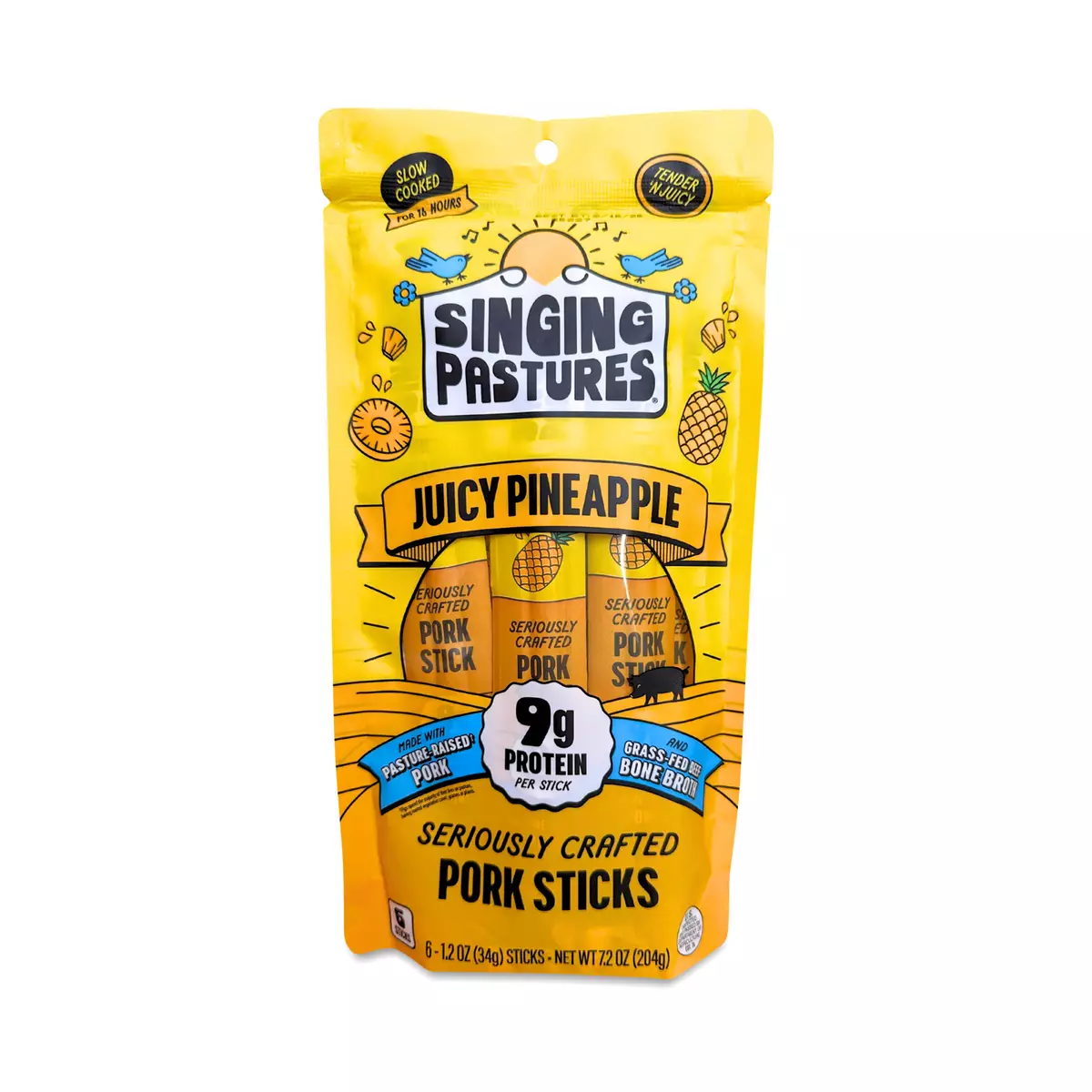 Pork Sticks, Juicy Pineapple