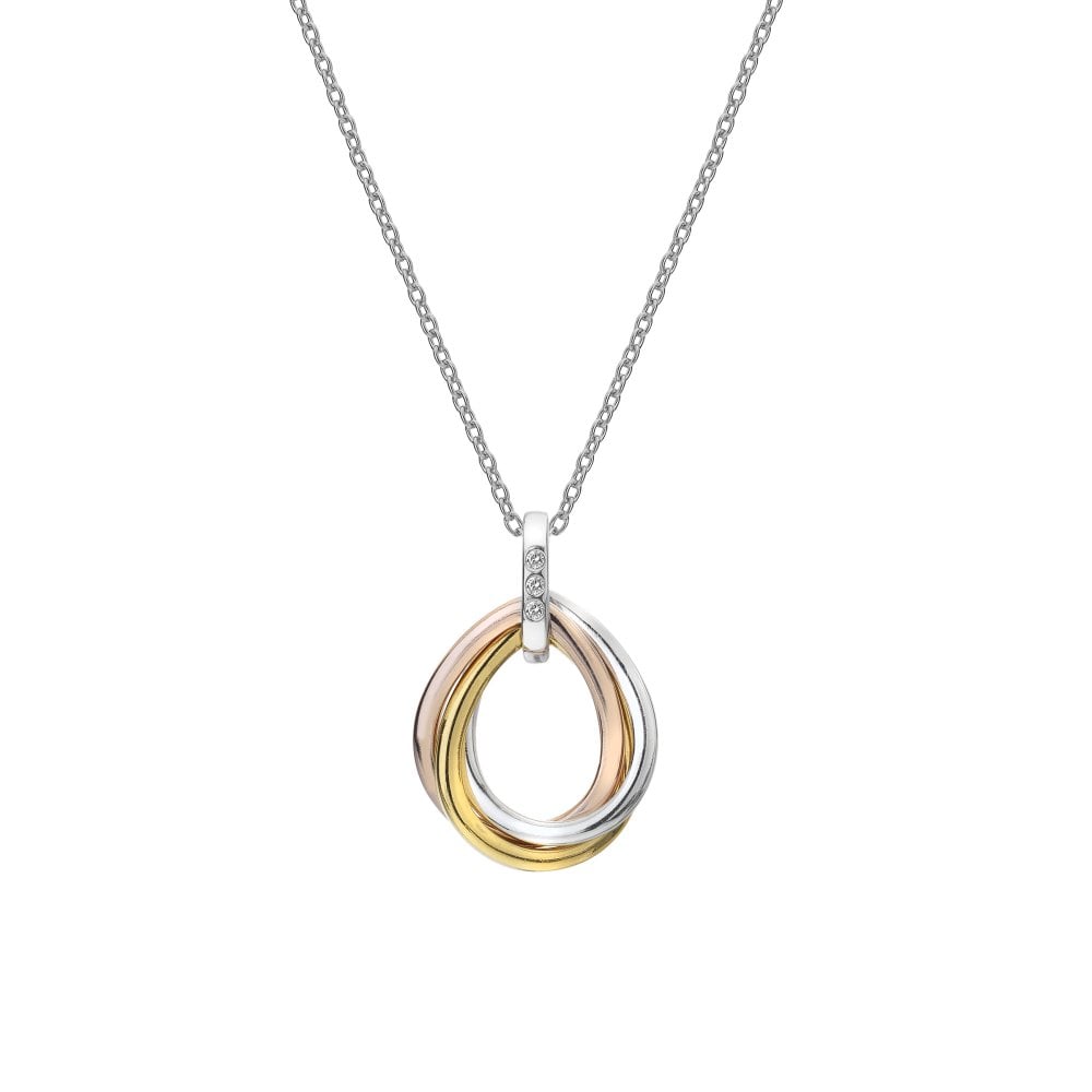 Image of Trio Teardrop Pendant - Rose and Gold Plate Accents