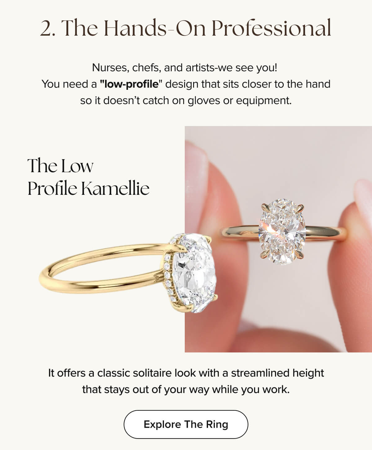 2. The Hands-On Professional - The Low  Profile Kamellie