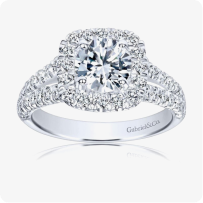 Gabriel & Co. "James" 14k White Gold Round Halo Setting ER10252W44JJ