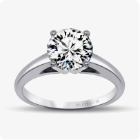 Blossom Cut Round Lab Grown 2ct. Diamond DEF VS Certified Solitaire Engagement Ring in 14k White Gold
