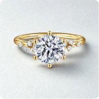Gabriel & Co. "Reena" 14k Yellow Gold Scattered Round Setting