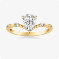 Haley. ArtCarved Pear-Shaped Engagement Ring Setting in 14k Yellow Gold