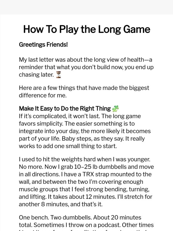 How To Play the Long Game of Life