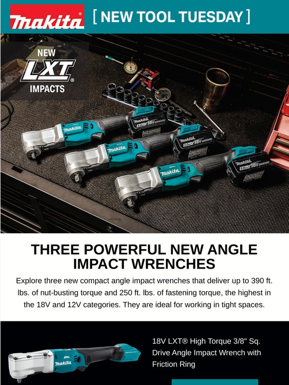 New Angle Impact Wrenches have Highest Torque